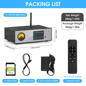 Douk Audio C100 PRO Hi-res ESS9038 Preamp Bluetooth Streamer Player DSD512 - Picture 1 of 11