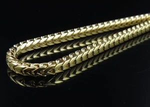 Solid 14K Yellow Gold 3.5 MM Franco Box Link Chain Necklace 24-30 Inches - Afbeelding 1 van 6