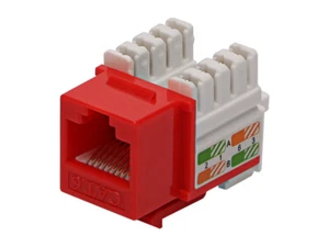 100 Lot CNAweb Cat6 RJ45 Punchdown Keystone Network Jack, 110 Style, Red - Afbeelding 1 van 2