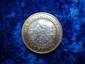 Gibraltar £2 Two Pounds 2004 Tercentenary circulated - Picture 1 of 2