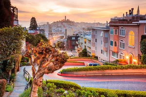 Fotomural-LOMBARD STREET-(367P)-350x260cm-7 vías 50x260cm-San Francisco USA - Imagen 1 de 1