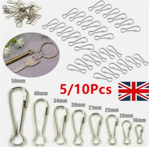 5/10Pack Small Aluminum Spring Snap Carabiner Spring Clip Hook Key Chain Outdoor - Picture 1 of 22