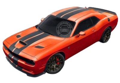 Calcomanías adhesivas para parachoques trasero techo capó Dodge Challenger 392 de carreras a rayas Foto 1 de 4