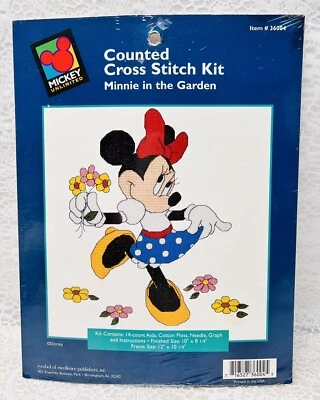Mickey Unlimited Minnie In The Garden Counted Cross Stitch Kit #36004 NEW - Image 1 of 2
