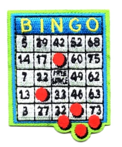 BINGO Iron On Patch Games Entertainment - Picture 1 of 1