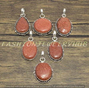 Sunstone Gemstone Ethnic Handmade 5pcs Lot 925 Silver Plated Jewelry - Picture 1 of 1