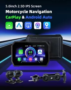 Universal Portable 5"Linux Motorcycle Navigation Carplay BT5.0 720P IP67 GPS DVR - Picture 1 of 22