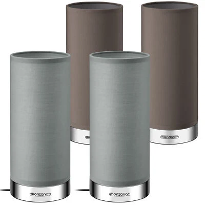 Tischlampe Nachttischlampe Tischleuchte Stoffschirm LED Touch dimmbar 2er Set - Bild 1 von 4