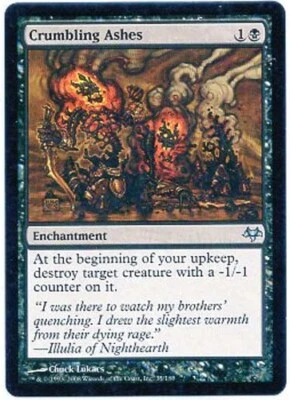 CRUMBLING ASHES X1  MAGIC MTG  EVENTIDE  EXCELLENT (EX)  2008 - Image 1 of 2