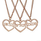 New Fashion One Tone Best 3 Hearts Necklace 3 Pieces Set Friend Friendship Gold