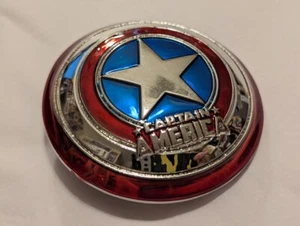 Neu Captain America Schild Gürtelschnalle Metall Cosplay Spiegel/Chrom Oberfläche rot bl - Bild 1 von 10