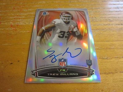 Trey Millard 2014 Bowman Chrome Rookie Autographs College Refractors #40 49ers - Image 1 of 2