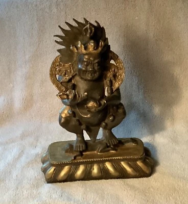 Старинная очень редкая тибетская скульптура Ваджрапани-Ачарьи (Дхарамапала) - Изображение 1 из 4