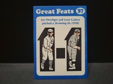 1972 Laughlin Great Feats Blue Border Joe Oeschger Leon Cadore #37 NM