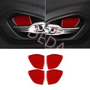 4×Red Carbon Fiber Inner Door Handle Bowl Panel Trim For Jeep Cherokee 2014-2018 - Bild 1 von 14
