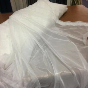137 cm drop White Sheer Curtain -Sheen Voile ELEGANCE Rod Pocket -buy per mtr - Picture 1 of 4