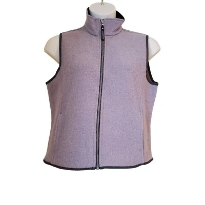 Woolrich L Purple Wool Blend Vest Full Zip Pockets Winter Layering - Image 1 of 4