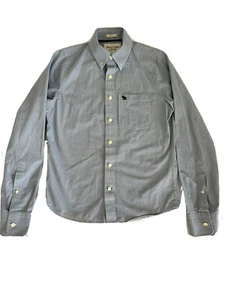Abercrombie & Fitch Muscle Mens Shirt Button Up Long Sleeve Stripe size S blue - Picture 1 of 6