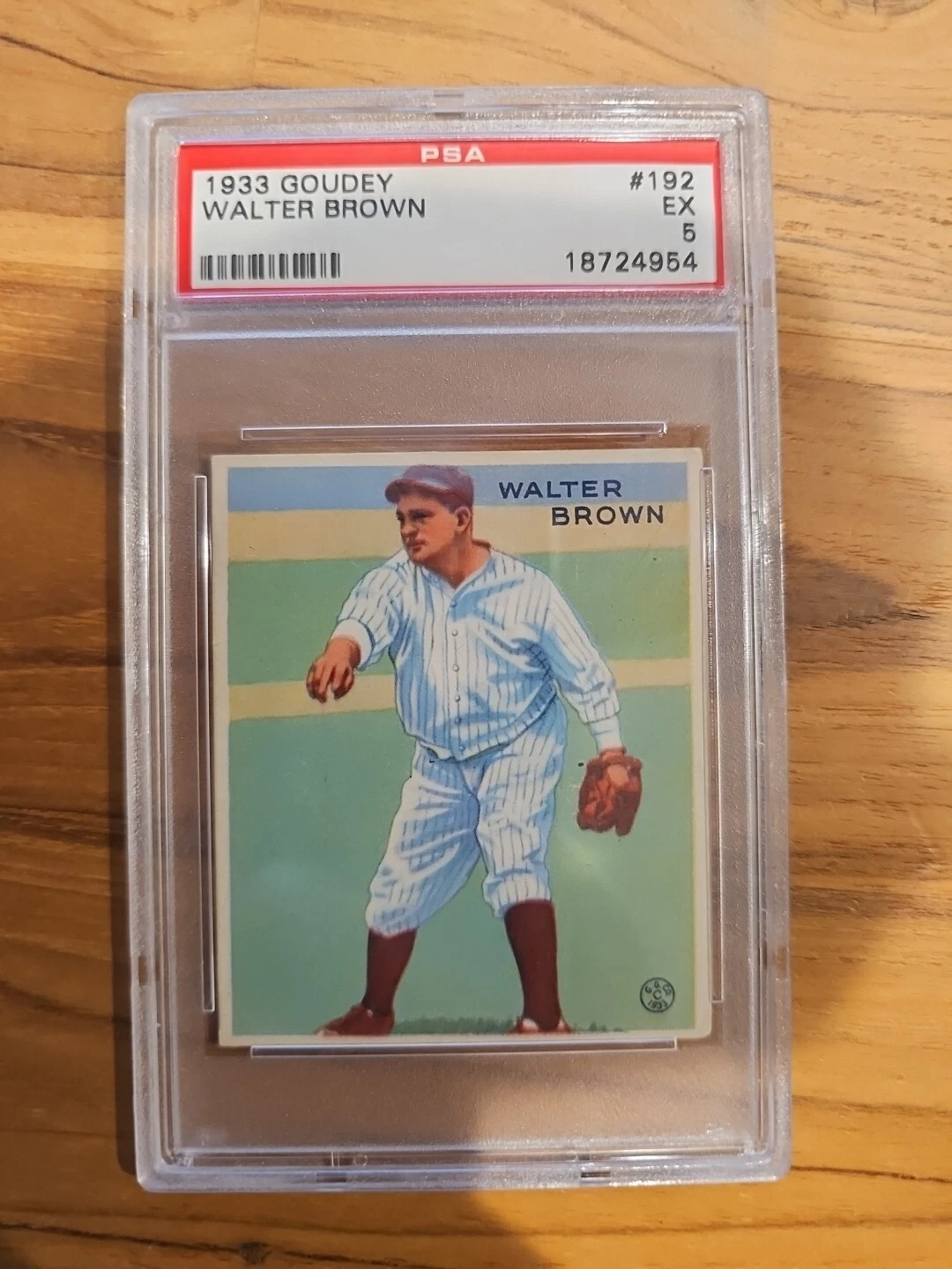 1933 Goudey Big League Chewing Gum R319 Walter Brown #192 PSA 5 Rookie RC