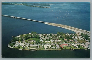 Postal cromada Golden Gate Point Ringling Causeway Sarasota Bay Florida FL - Imagen 1 de 2