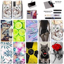 For Samsung J2 J4 J6 S21 S20 S10 S9 S8 Patterned Leather Card Wallet Case Cover