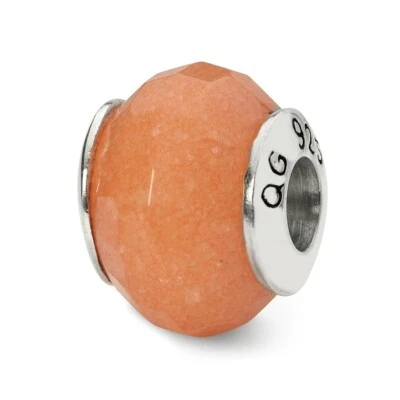 Pfirsich Quarz Perlen .925 Sterlingsilber Antik Veredlung Reflection Beads - Bild 1 von 4