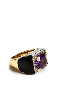 Anillo Rarezas Chapado en Oro Plata Esterlina Lavanda Amatista Oro Negro Talla 8 9g Foto 1 de 4