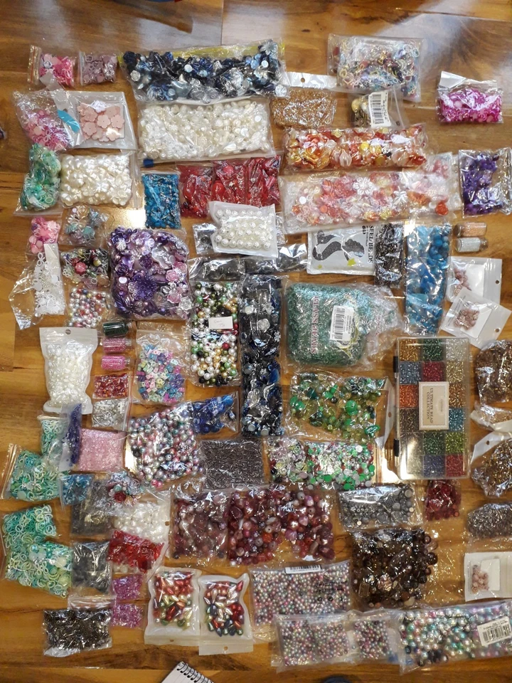 HUGE New Beads Jewellery Making Glass Seeds FANCY round Shapes Christmas Gems + - Image 1 of 4