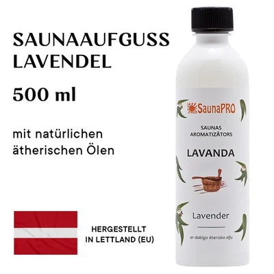 SaunaPRO Saunaaufguss LAVENDEL 500ml Aromatherapie Aromaöl Saunaduft Konzentrat - Bild 1 von 2