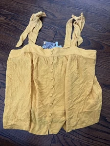 Blusa para mujer rosa+oliva sin mangas con lazo espalda ajustada amarilla playera pequeña - Imagen 1 de 4