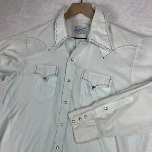 Vintage Rockmount Ranch Wear TruWest Hemd Large grün Perlen Druckknopf maßgeschneidert USA - Bild 1 von 14