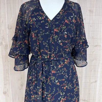 Vestido envolvente Madewell para mujer talla XL verbena manga con volantes en floral sin luna para mujer Foto 1 de 4