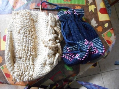  Lot of 2-Vtg 1940s Handbag/Purse, Drawstring Closure,  - Image 1 of 4