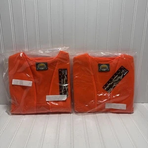 (2) Cabela’s Fleece Orange Hunting Vest - Size XL -NEW IN PACAKGE- - Picture 1 of 7