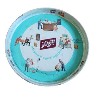 Vintage Schlitz Beer Serving 🍺 Tray Diameter 12" 1962 - Picture 1 of 6