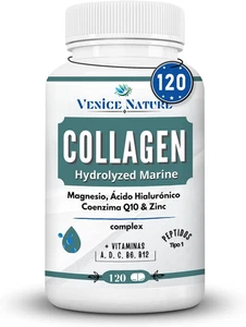 Collagene Marino Idrolizzato Acido Ialuronico Q10 Vit C Zinco B6 B12 Integratore - Foto 1 di 11