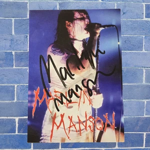 Marilyn Manson | signed Postcard | Blue - Picture 1 of 2