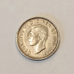 1940 Canada 5 Cents Coin | George VI D.G. Rex et Ind. Imp. | Vintage Canadian Co - Picture 1 of 2