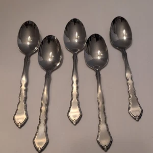 Lot Of 5 Oneida Community Satinique Stainless Oval Soup Spoons 6 7/8” USA - Picture 1 of 5