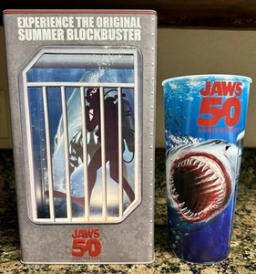 Jaws 50th Anniversary Popcorn Shark Tin Bucket + Souvenir Cup - Bild 1 von 9