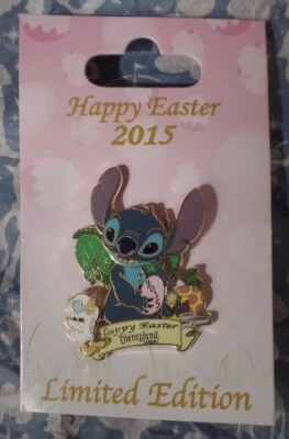 Prendedor Disneyland Stitch Feliz Pascua Patito LE 2015 Huevos de Pascua Parques Disney Foto 1 de 2