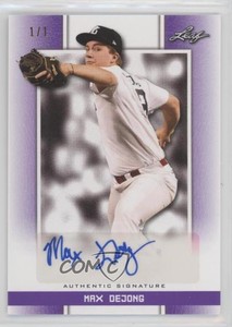 2019 Leaf Perfect Game National Showcase Purple Shimmer 1/1 Max DeJong Auto ni4