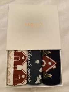 Radley Womens 3 Pack Socks Set - Snow - Fairisle - Home - New One Size - Picture 1 of 5