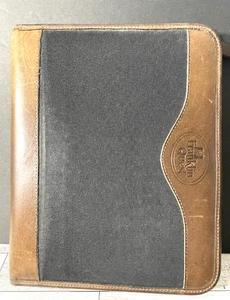 Vintage Franklin Quest Zip Mappe Vintage Made in USA Braun Leder Used - Bild 1 von 5