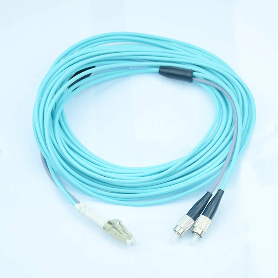 10m Armored 10G OM3 Duplex Fiber Optic Cable (50/125)- LC to SC Connector - Image 1 of 1