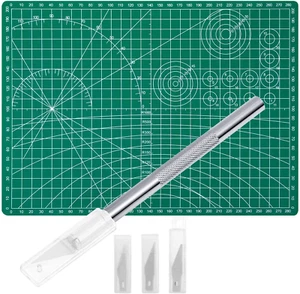 Craft Knife Precision Cutter and Self Healing Cutting Craft Mat Hobby Knife Set - Picture 1 of 7