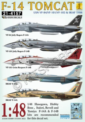 DXM decal 1/48 USN F-14 Tomcat Collection 1 (VF-84 / VF-101 / VF-103 & IRIAF) - Image 1 of 4