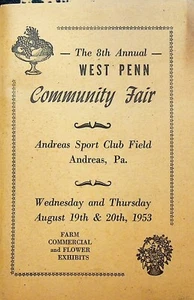 West Penn Community Fair Programm 19. August 1953 Andreas PA - Bild 1 von 2