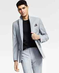 $425 Bar III light grey Men's Slim Fit Solid Suit Jacket 44L