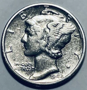 Moneda de diez centavos de plata Mercury 1942 BU sin circular Bx 13,41 - Imagen 1 de 2